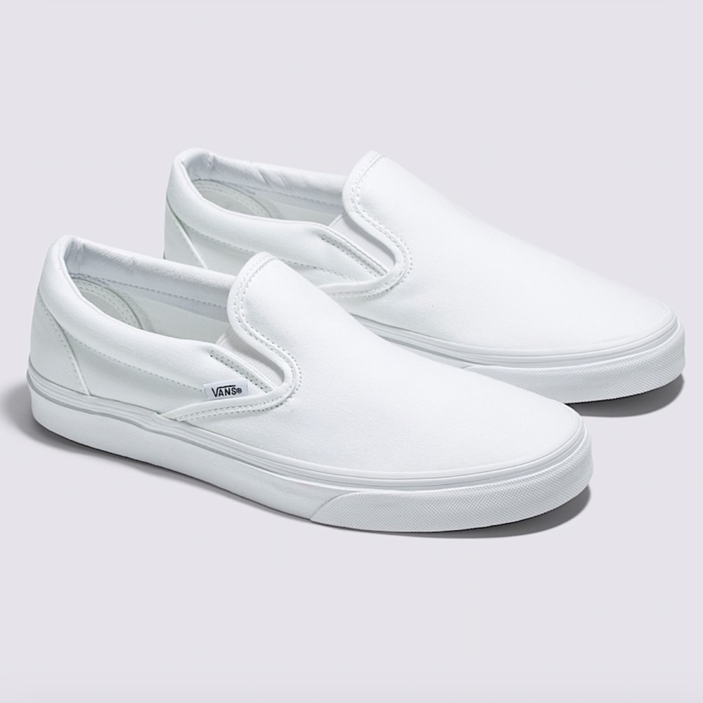 Vans Women's White Slip-On Sneakers